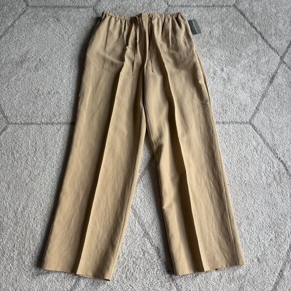 NWT Kate Hill Tan/Beige Silk Linen Luxury Blend 2-Piece Set Jacket & Pants Sz 10 - Picture 2 of 15